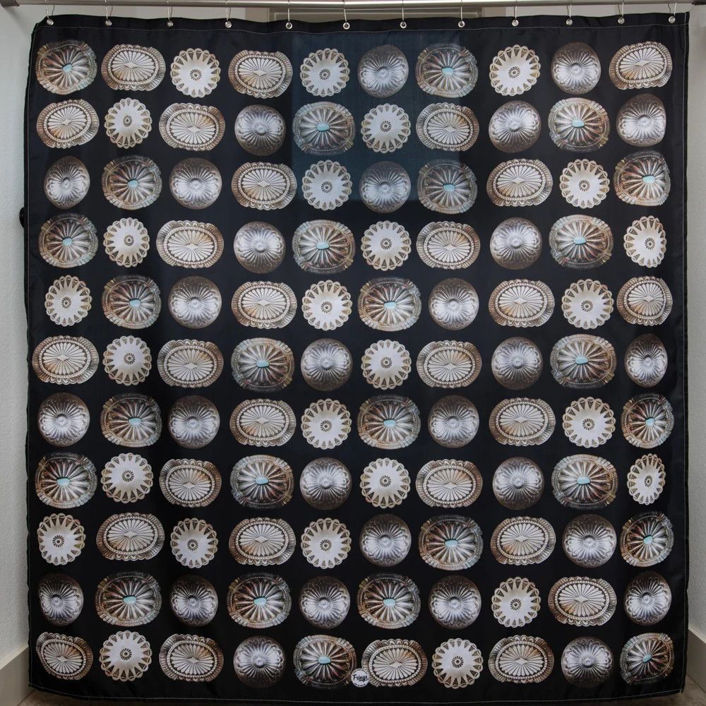 Shower Curtain-Black Big Concho