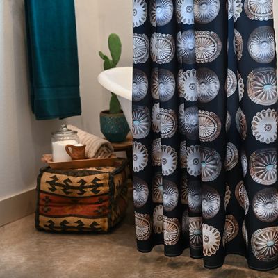 Shower Curtain-Black Big Concho