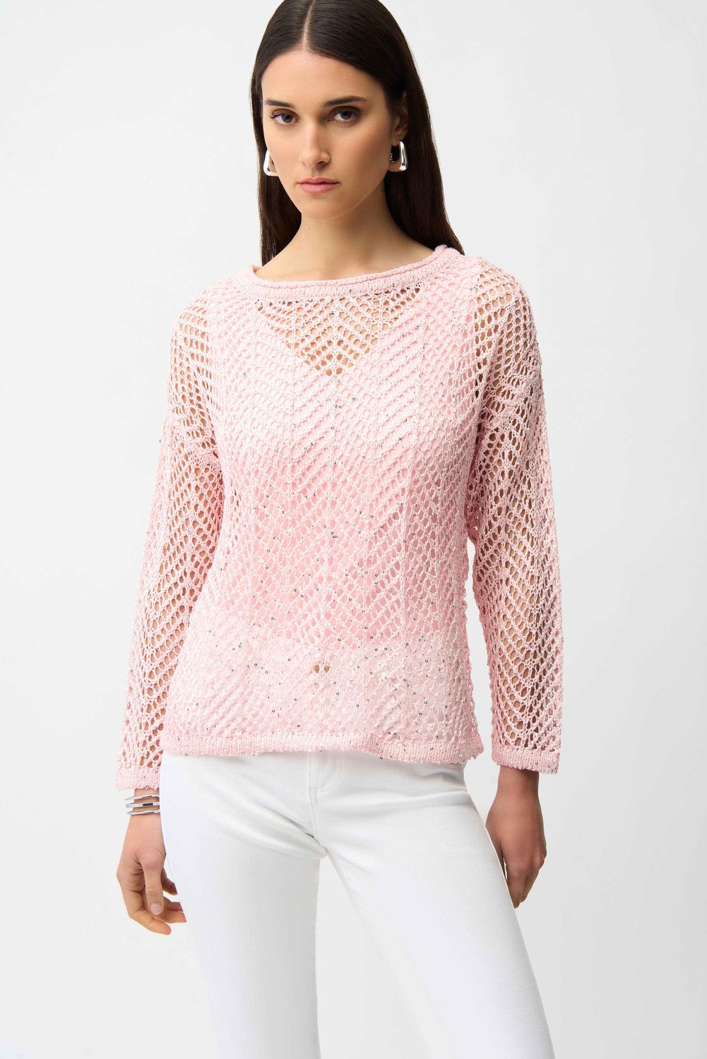 Sequins Yarn Long Sleeve Sweater