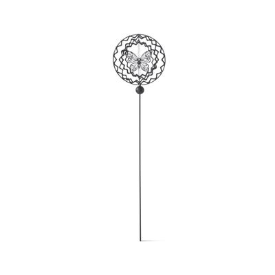 31.5" Black Metal Laser Cut Garden Stakes