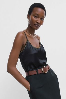 Whipstitch Satin Cami