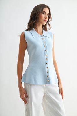 Collared Vest Top