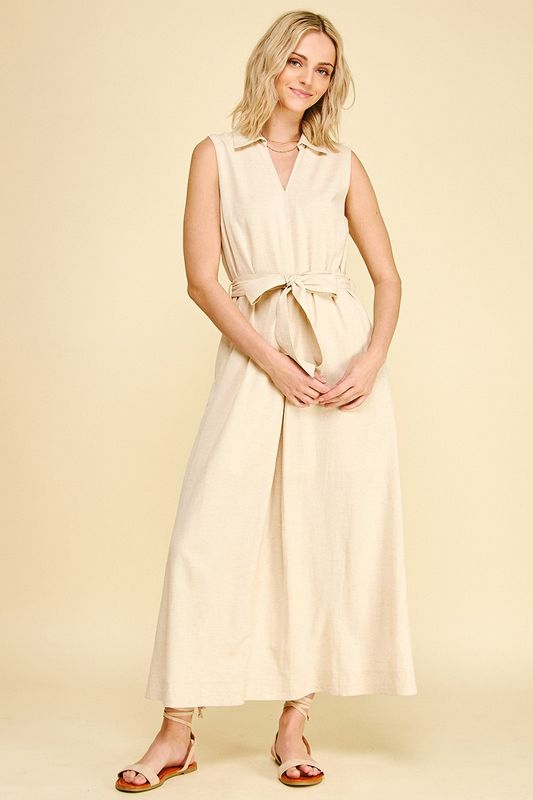 Linen Sleeveless Maxi Dress