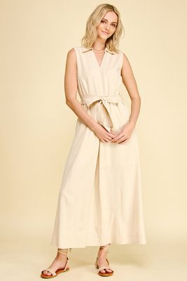 Linen Sleeveless Maxi Dress