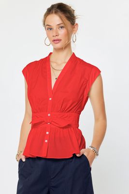 Bow Front Peplum Top