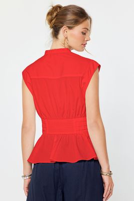 Bow Front Peplum Top