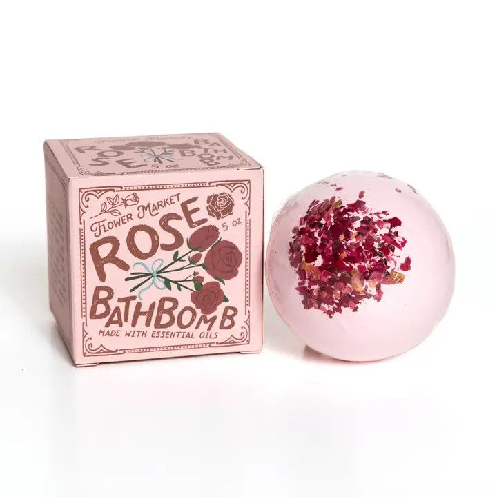 Rose Bath Bomb w/Box Aromatherapy 5oz