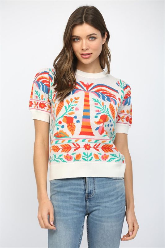 Short Sleeve Sweater Top