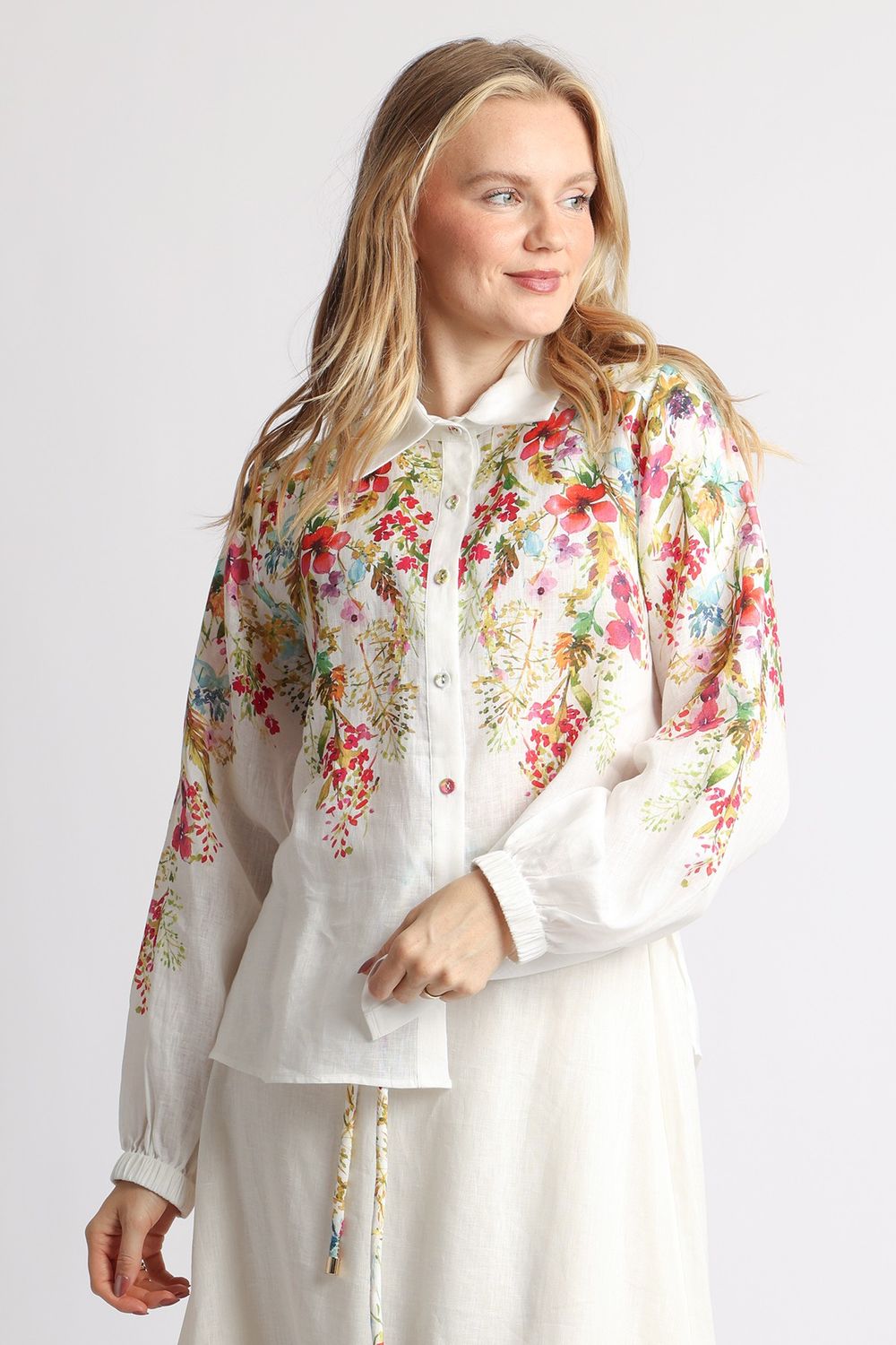 Floral Printed Linen Shirt