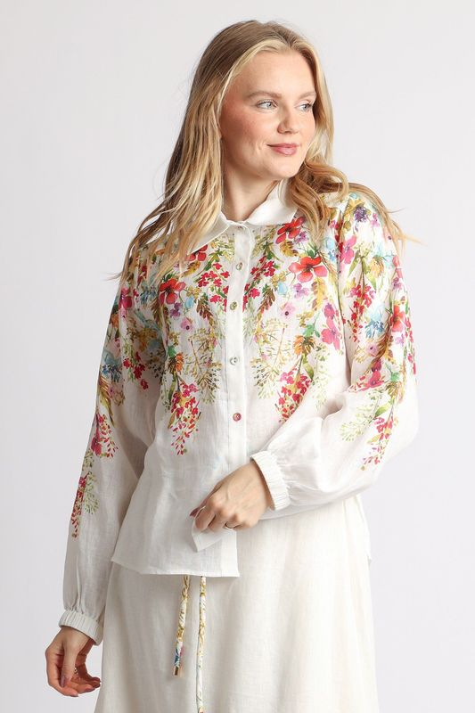 Floral Printed Linen Shirt
