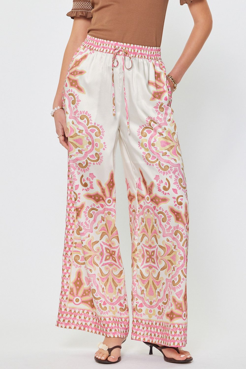 Printed Wide Leg Pants