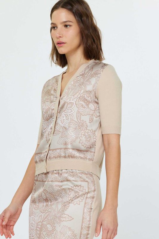 Paisley Floral Printed V-neck Cardigan