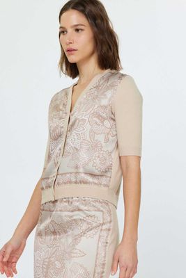 Paisley Floral Printed V-neck Cardigan
