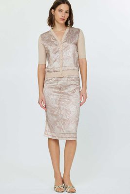 Paisley Floral Printed Sweater Skirt