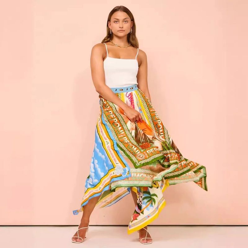 Printed Irregular Skirt