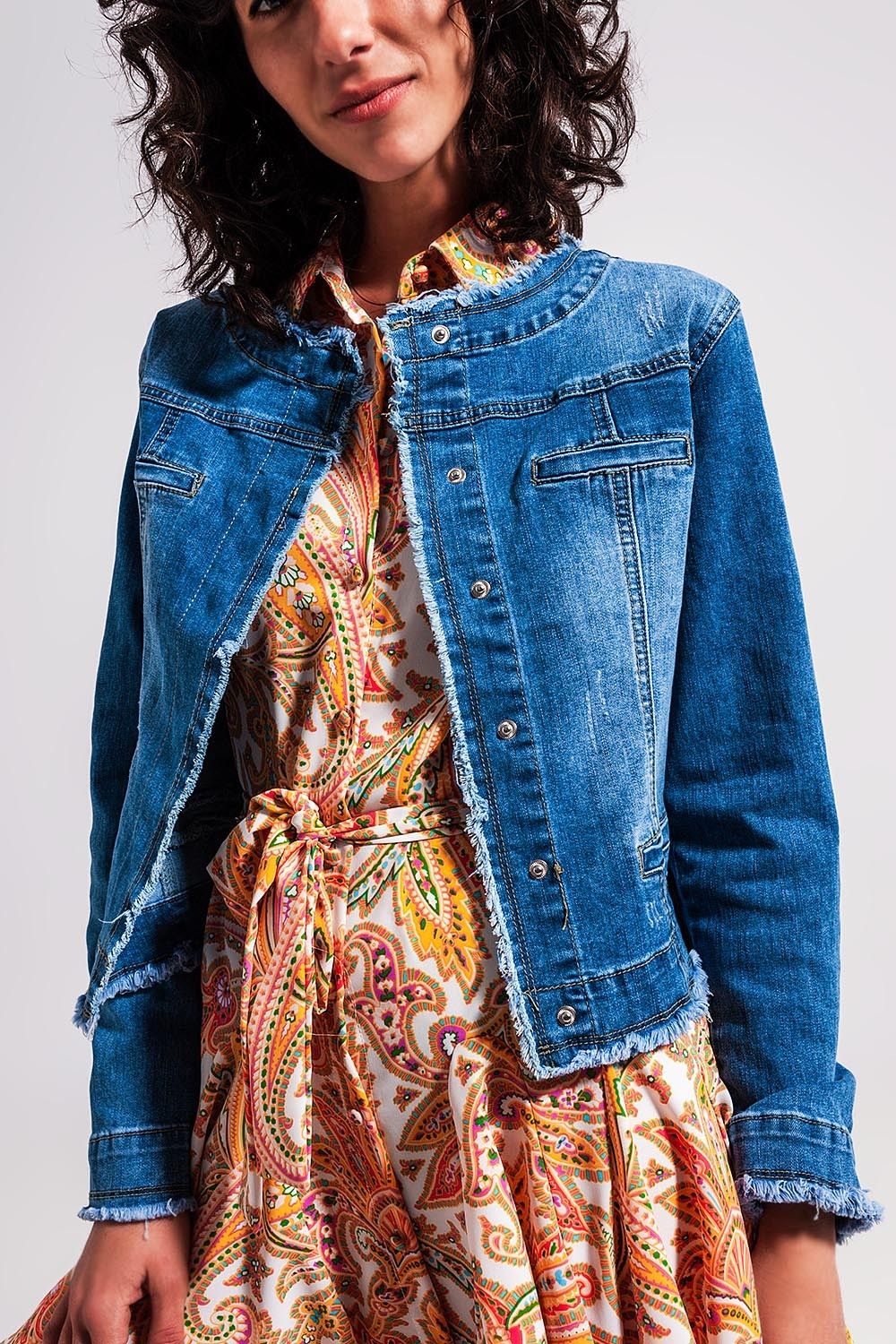 Denim Jacket w/Raw Hem