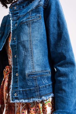Denim Jacket w/Raw Hem