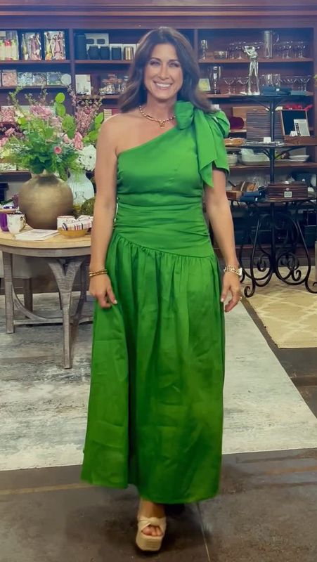 Linen One Shoulder Maxi Dress