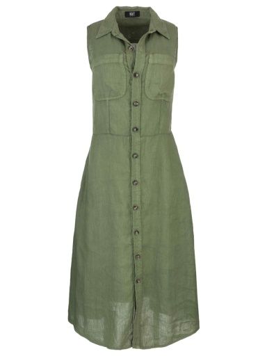 Bowie Linen Dress, Color: Olive, Size: X-Small
