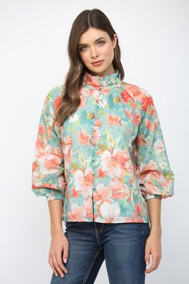 Floral Button Up Top
