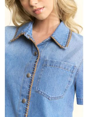 Stitch Detail Denim Shirt