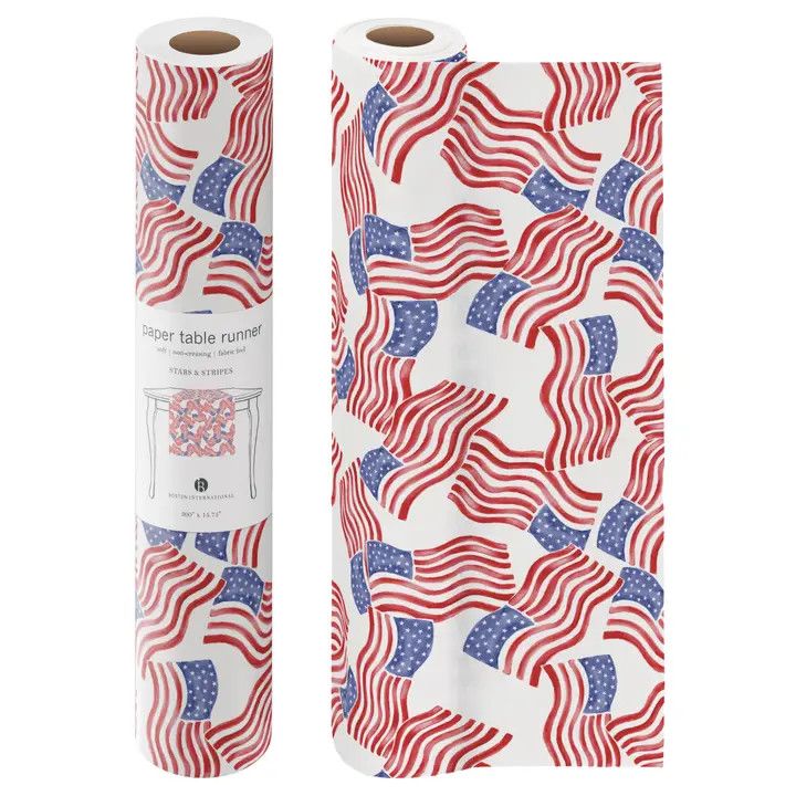 Stars &amp; Stripes 25' Roll Paper Table Runner