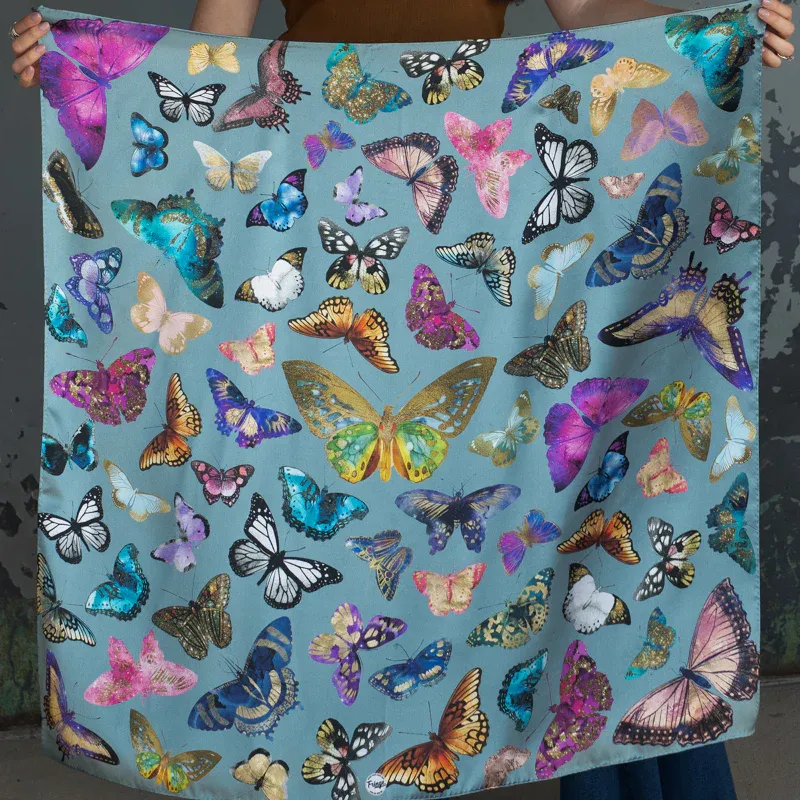 Butterflies Wild Rag Chambray