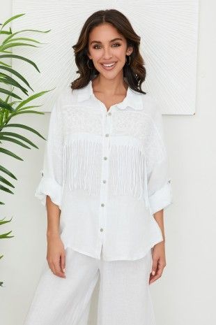 Fringed Button Down