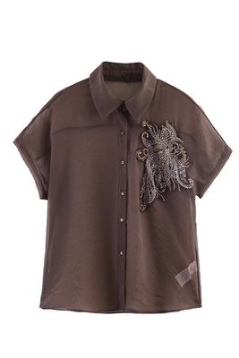 Sequin Floral Blouse