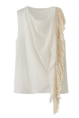 Fringed Sleeveless Top