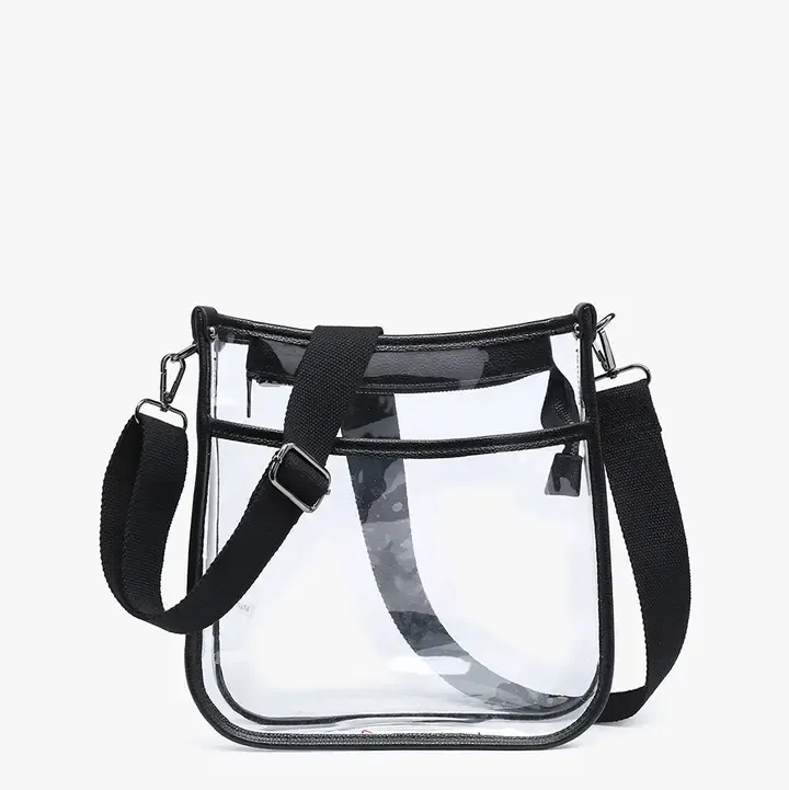Posie Clear Crossbody, Color: Black