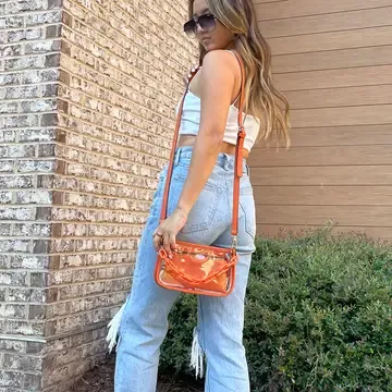 Jessica Clear Crossbody w/Chain