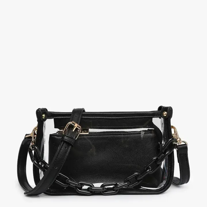Jessica Clear Crossbody w/Chain