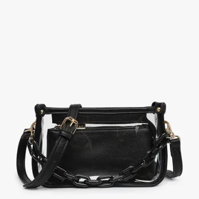 Jessica Clear Crossbody w/Chain