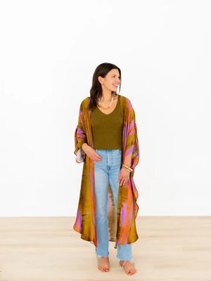 Wild Orchid Long Kimono
