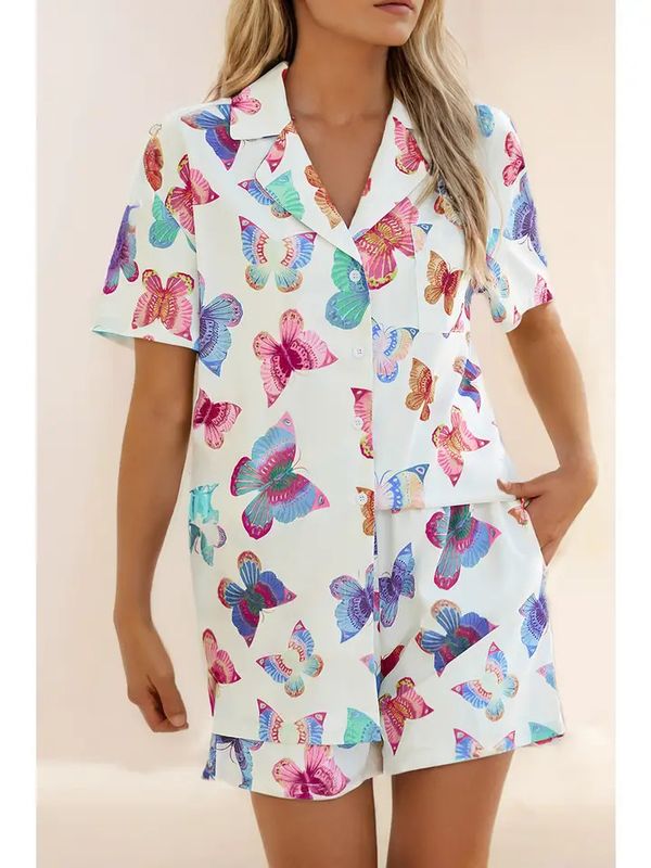 Butterfly Pattern Pajama Set