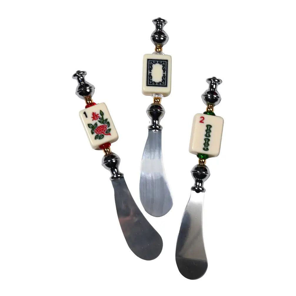 Mahjong Tile Cheese Spreader w/Real Tile