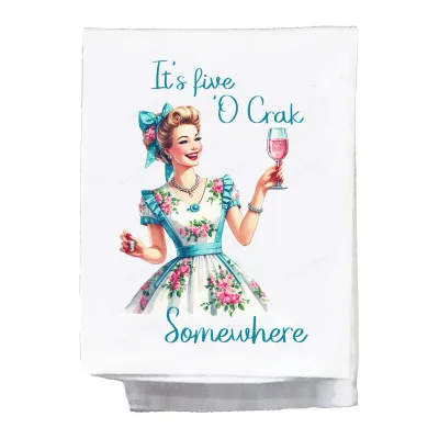 Tea Towel Five O'crak