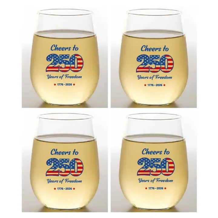 Unbreakable Stemless Wine Glasses 2pk 250 USA