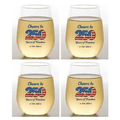 Unbreakable Stemless Wine Glasses 2pk 250 USA