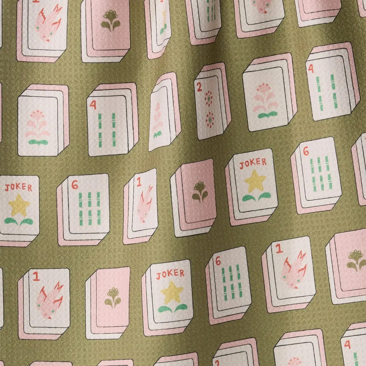 Flower Tiles Tea Towel
