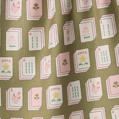 Flower Tiles Tea Towel