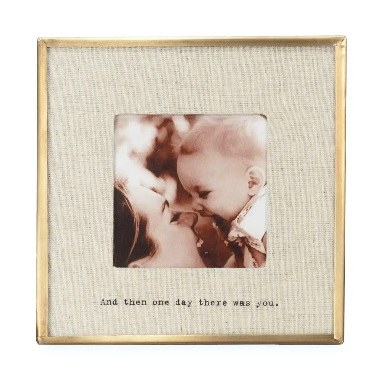 And Then One Day Brass Linen Frame