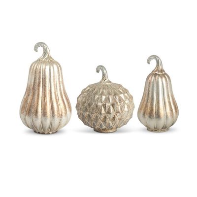 Gold Mercury Glass Gourd &amp; Pumpkin