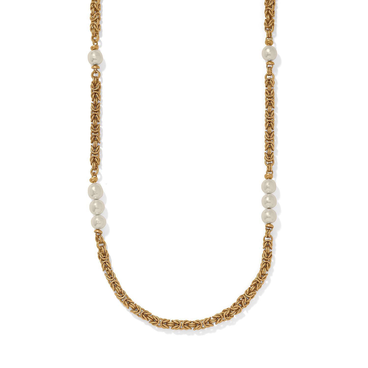 Trust Your Journey Pearl Chain Long Necklace