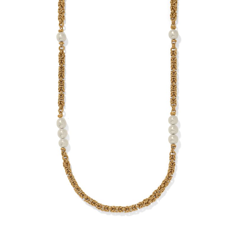 Trust Your Journey Pearl Chain Long Necklace