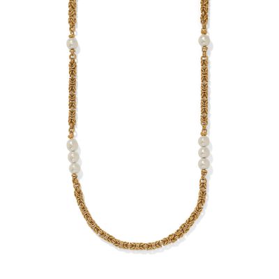 Trust Your Journey Pearl Chain Long Necklace