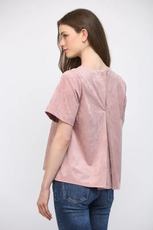 Faux Suede Top