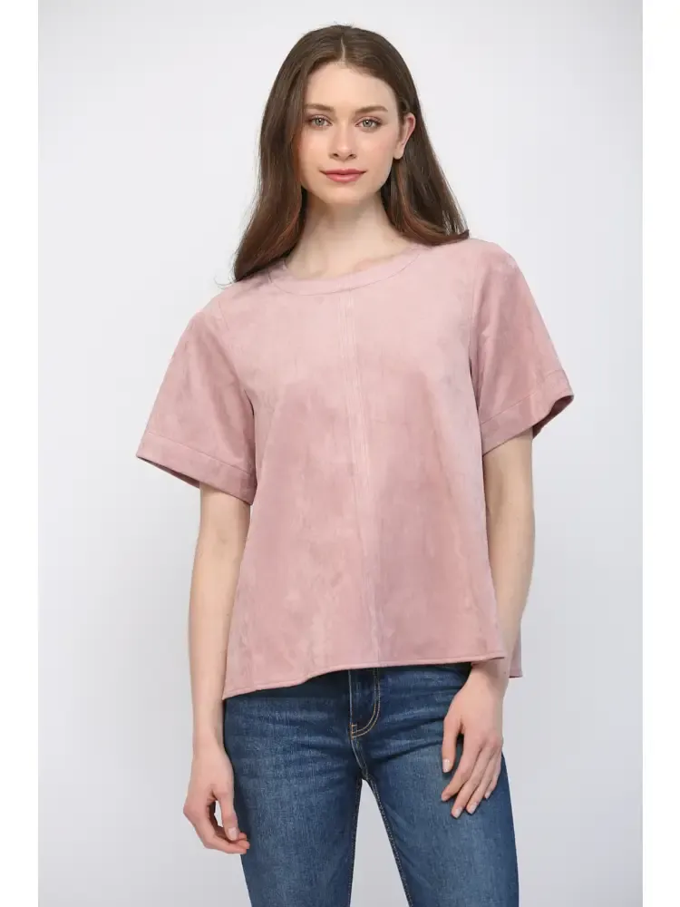 Faux Suede Top