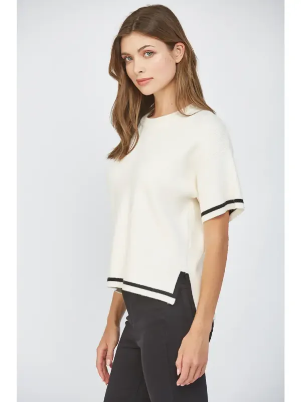 Side Slit Boxy Sweater